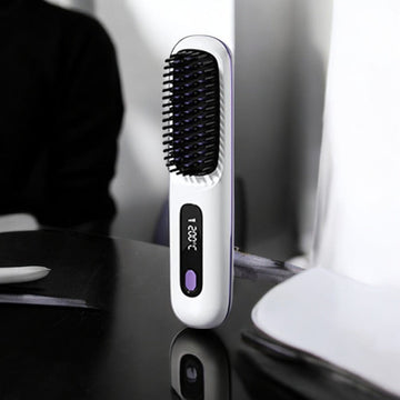 Wireless Heated Straightening Brush White