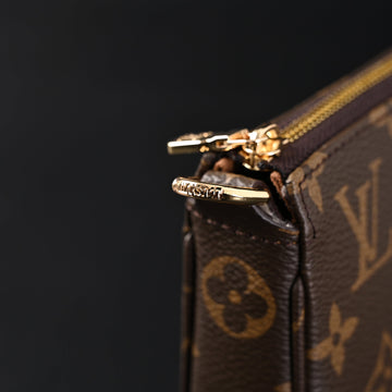 Louis Vuitton Pochette Accessoires Monogram Canvas Clutch Bag – Brown with Gold Chain (M82766)