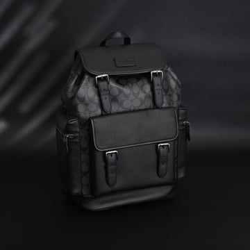 Coach Men’s Leather Backpack – Black Signature Canvas