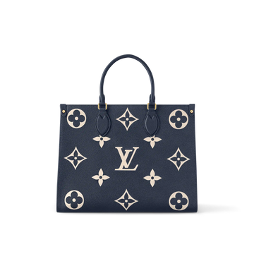 LV OnTheGo MM Navy Blue cream